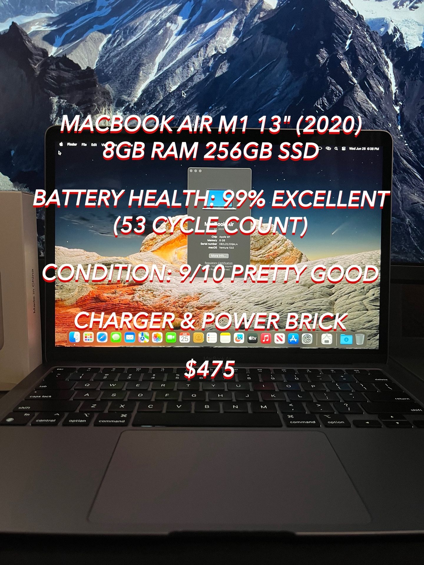 Apple MacBook Air M1 Chip 13” (2020) 8GB RAM/256GB SSD Used Like New Authentic