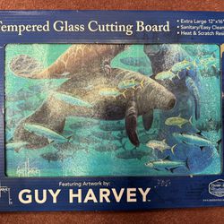 Guy Harvey XL Tempered Glass Cutting Board