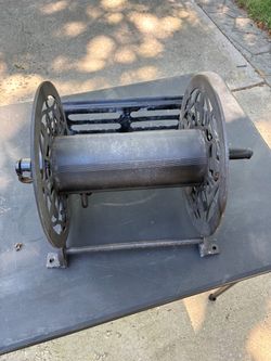 Ames decorative metal wall mount garden hose reel heavy duty decorative floral design crank works real hose smoothly turns without effort