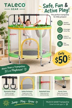 Taleco Gear Kids Trampoline with Safety Enclosure