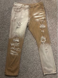 Brand New Two-Tone Distressed Jeans – Size 34