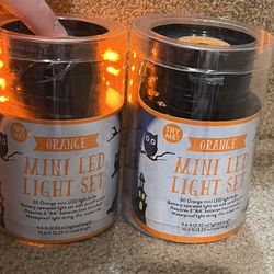 Halloween  Wire  mini Led Light Orange (2) 9.6 feet