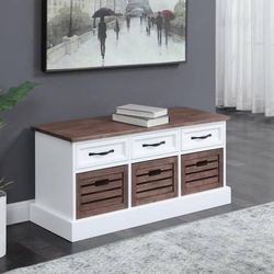 Modern Storage Bench With 3 Drawers! SALE! 