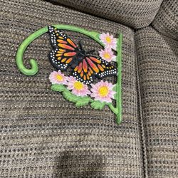 Beautiful, diecast, metal butterfly plant hanger