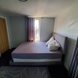 Full Size Memory Foam Mattress , Box spring, And Bed frame