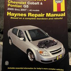 HAYNES REPAIR MANUAL FOR CHEVY COLBOLT &pontiac G5 2005-2007