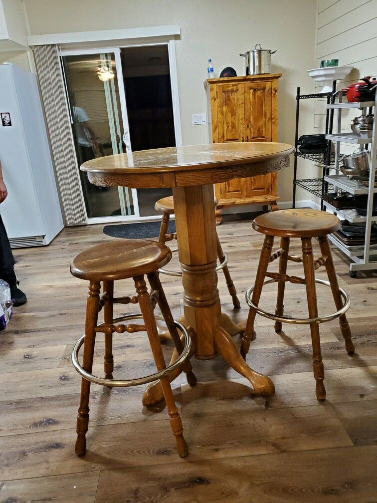 Solid Oak Pub Table