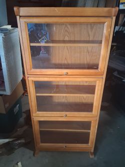 3-Section Barrister Bookcase with Glass Doors
