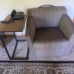 Chair With Rollers And End Table Or Desk Separate Or Together