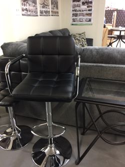 Set of 2 Leather Padded bar Stool