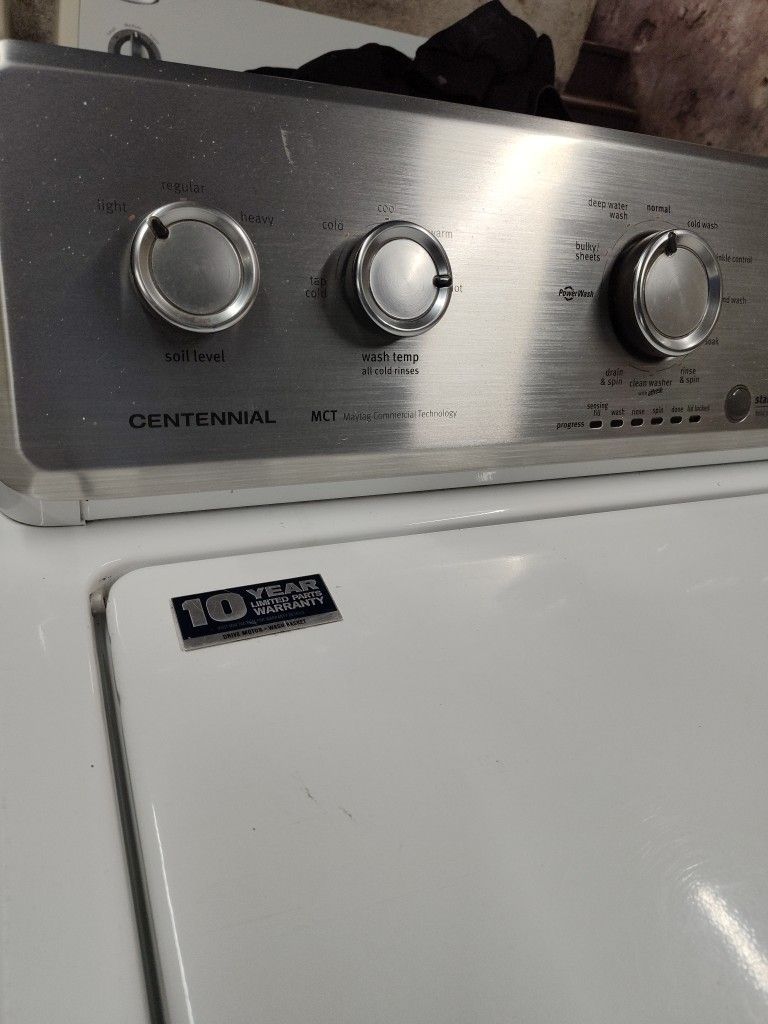 MAYTAG CENTENNIAL COMMERCIAL TECHNOLOGY STAINLESS STEEL DRUM TOP LOADER