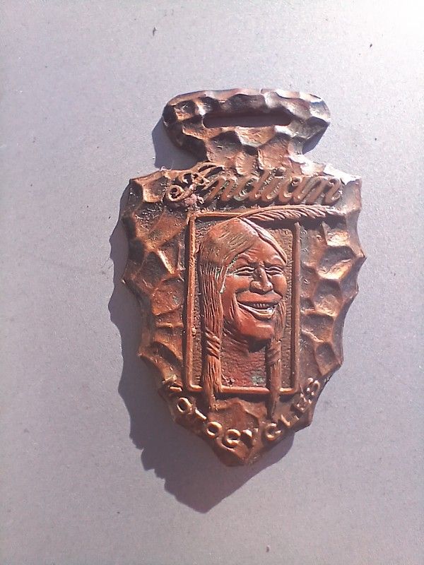 INDIAN MOTORCYCLE VINTAGE WATCH FOB LAUGHING INDIAN