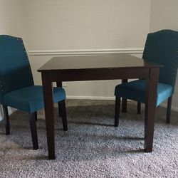 Wooden Dining Table With 2 Chairs