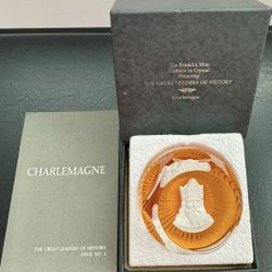 Baccarat Crystal Franklin Mint Paperweight the great Leader of history Charlemagne  In great condition  Comes in box with certificate of authenticity
