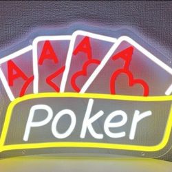 NEW Bright Poker Card LED Night Neon Light Game Room Casino Wall Decor Cards Ace