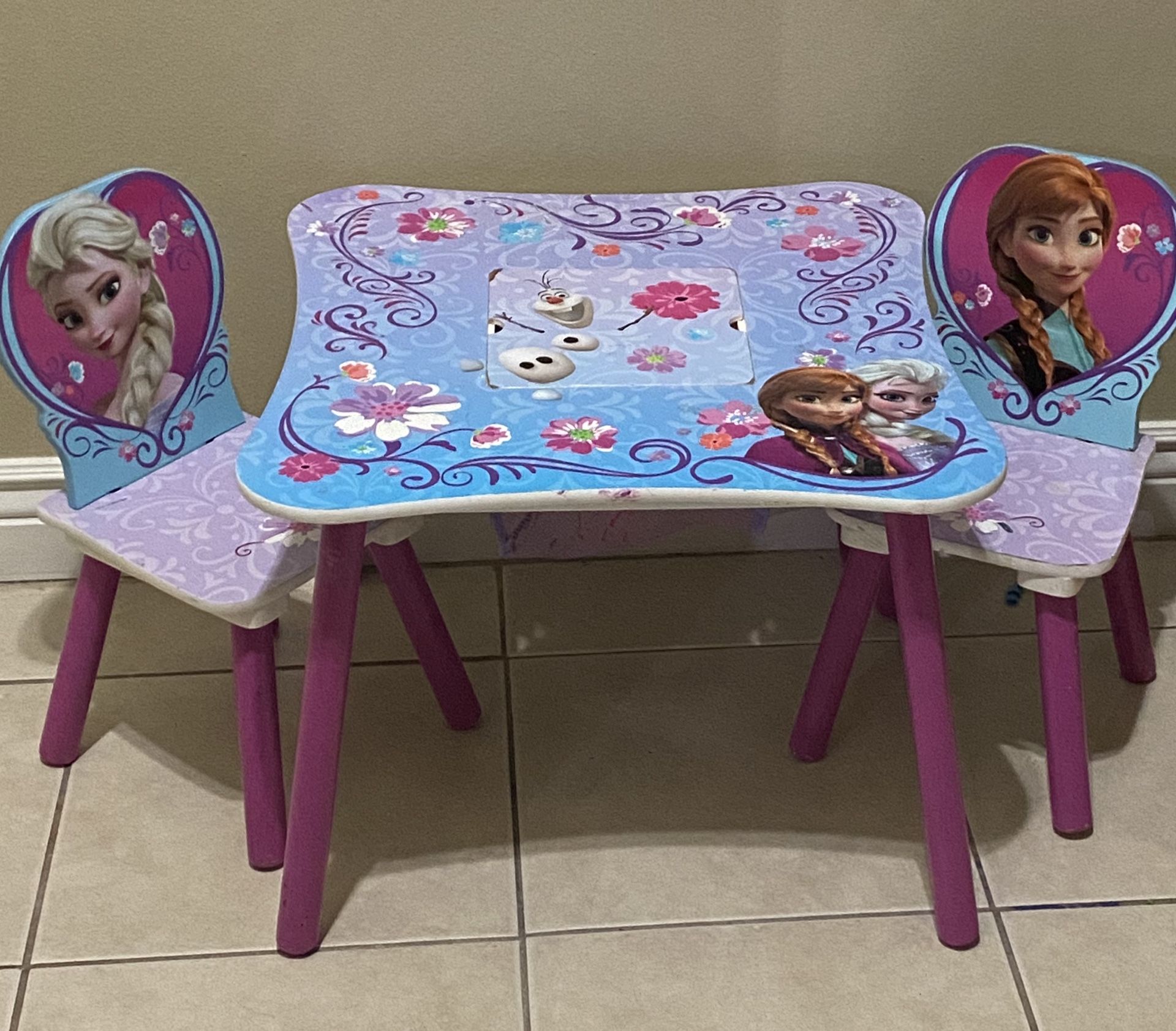 Delta Children Kids Table and Chair Set With Storage (2 Chairs Included) - Ideal for Arts & Crafts,