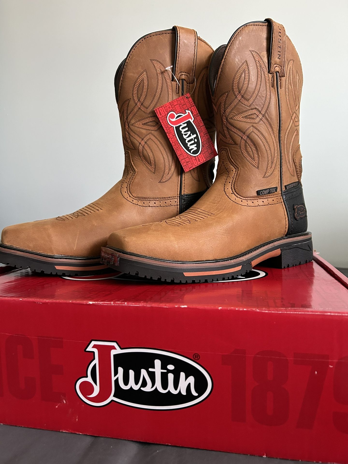 Men’s 11” Justin Dallen Tan Cowhide Composite Toe Work Boots