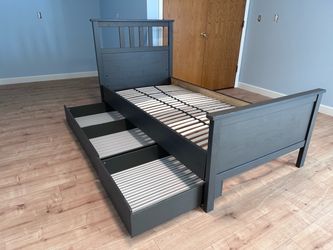 Twin Bed Frame with Storage Drawers