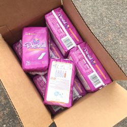 Prevail Bladder Control Pads.  1Box (12 Packs - 312 Pieces ).