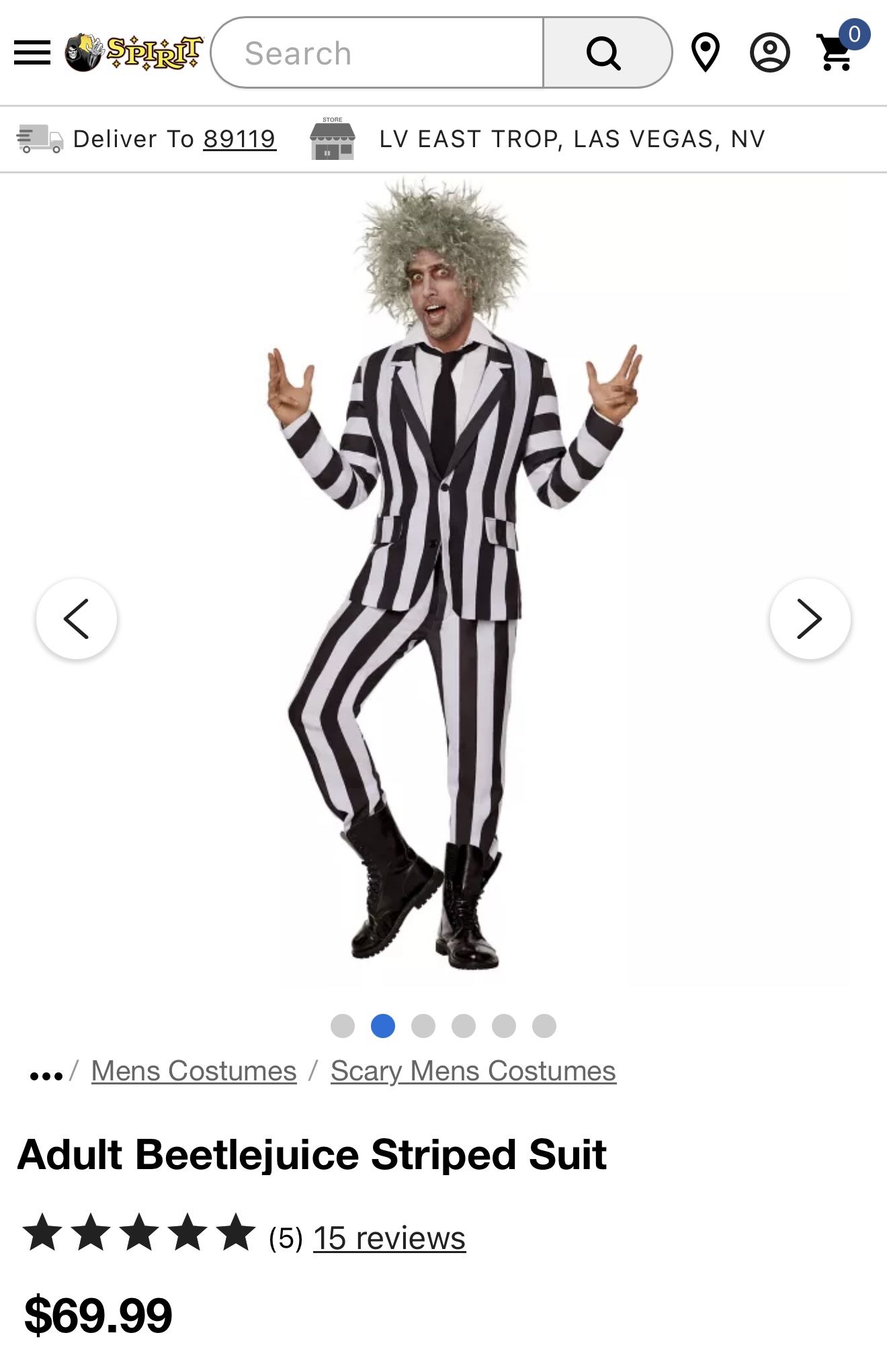 NEW! Adult Beetlejuice Striped Suit Costume