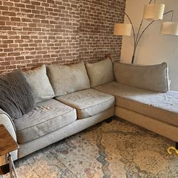 Comfy Grey Sectional Couch With Swivel Chair
