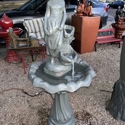 3-piece Concrete Water Fountain w/ Water Pump