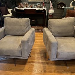 BoConcept Gray Microfiber Swivel Chairs