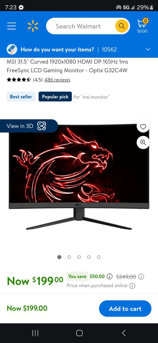 Monitor 31,5 Inches Curved  MSI