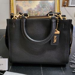 Coach 1941 Rogue Black Leather Handbag As New