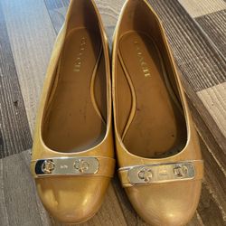 Coach Gold Flats