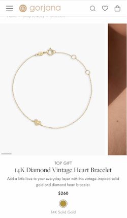 14K Diamond Vintage Heart Bracelet