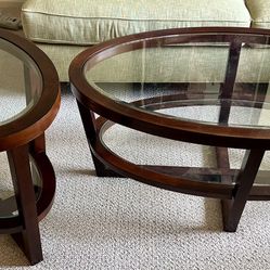 Glass Top tables - both coffee and end tables