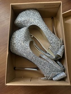 Silver high heels