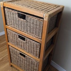 Wicker Basket Cabinet