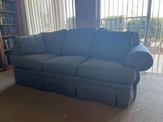 Sofa and matching Queen Anne chair