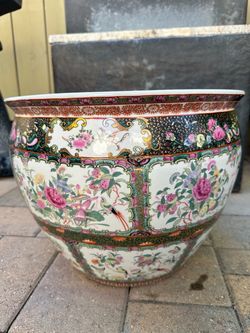 Vintage 12" Chinese Porcelain Fishbowl Planter – Plus More Available!