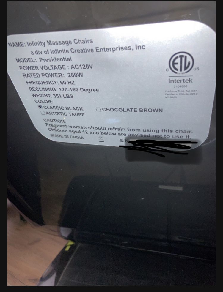 Infinity Presidential Massage Chair for Sale in Ontario, CA OfferUp