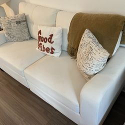 White Leather Couch Set