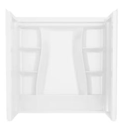 Delta Classic 500 60 in. W x 61.25 in. H x 30 in. D 3-Piece Direct-to-Stud Alcove Bathtub/Shower Surrounds in High Gloss White