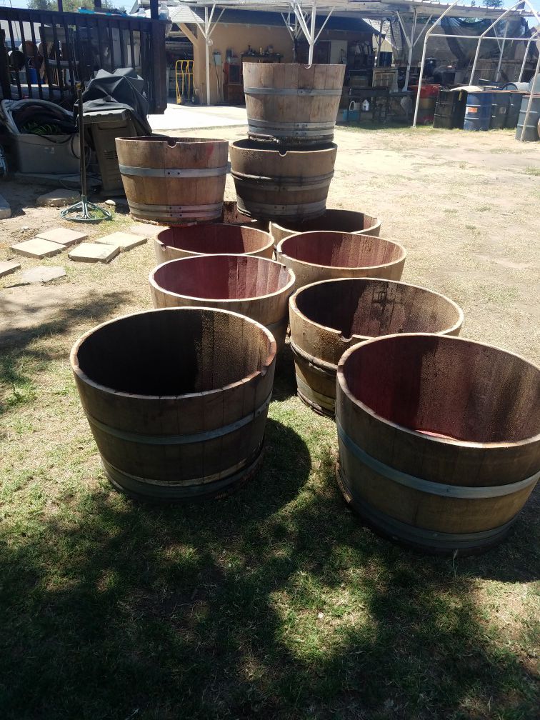 Oak barrels half