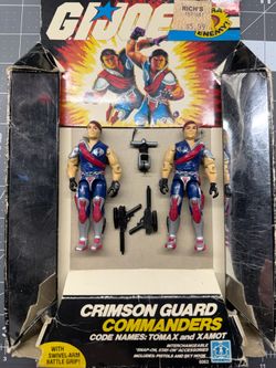 1985 GI Joe Crimson Guard Commanders Tomax And Xamot Complete With Full Card