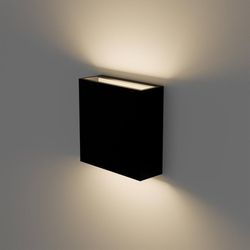 Modern LED Wall Sconce Outdoor Up Down Wall Lamp, Black Aluminum Waterproof Wall Lights Exterior Light Fixtures 450LM 3000K Hallway Wall Lighting for 
