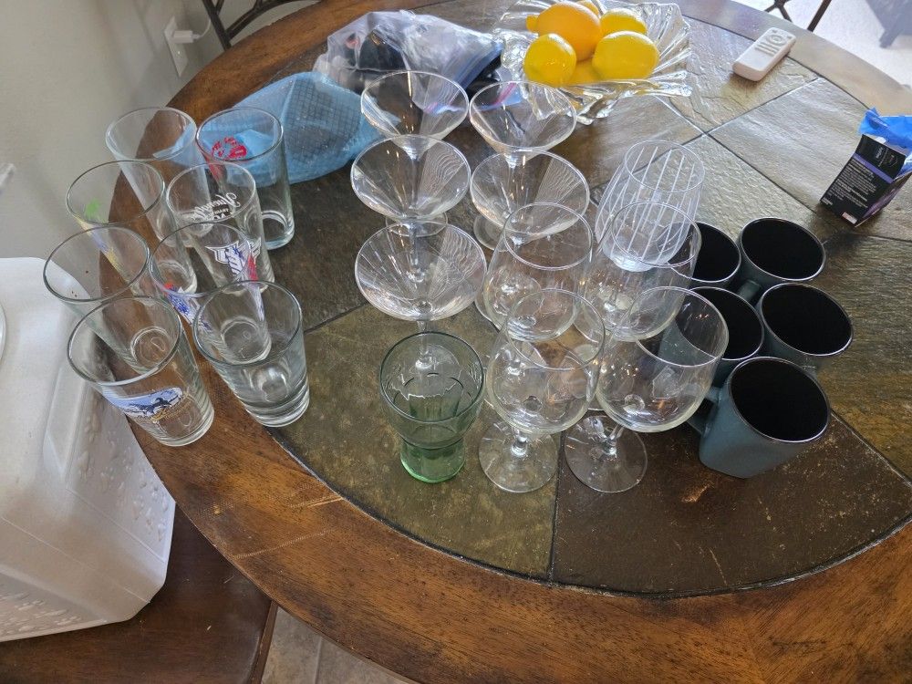 Free Cups All Glass Great Condition