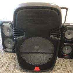 15 Inch Rechargeable Bluetooth Speaker/aux/fm/USB And SD Port/microphone For Karaoke/brand New!!