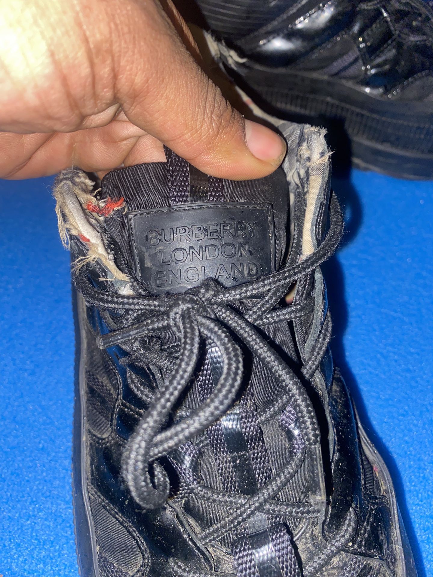 Black Burberry Designer Shoes Torn