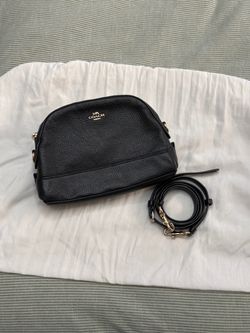 Coach Black Pebble Leather Crossbody Bag
