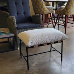 Outdoor Vail Ottoman by Denver Modern, Dove Boucle