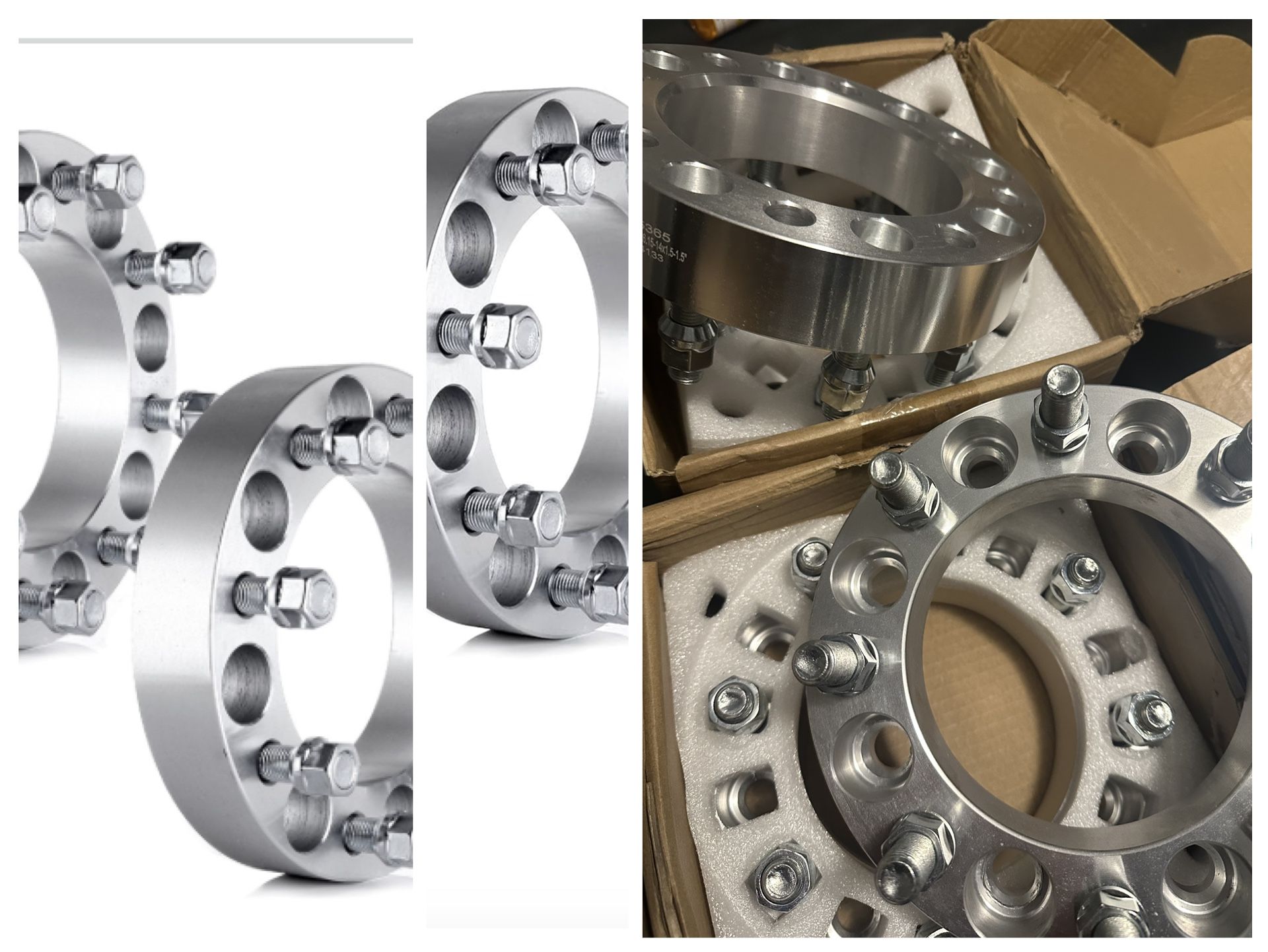 4- P CS 8 Lug Wheel Spacers 1.5"inch 8x6.5 to 8x6.5 8x165.1mm 126.15mm 14x1.5 Fit for 2001-2006 for Chevrolet Silverado 1500 HD|2007-2010 for Chevrole