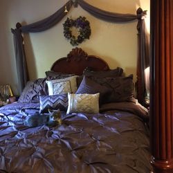 Solid Cherry 4 Post Bed Frame