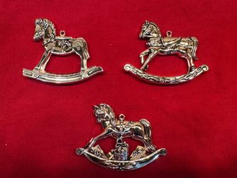 Gorham Silverplate Rocking Horse Ornaments